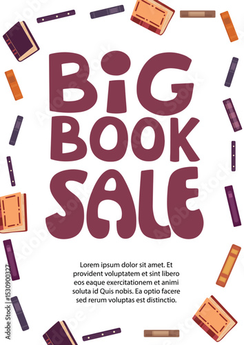 Books flyers. Flat vector clipart, illustration with isolated background.