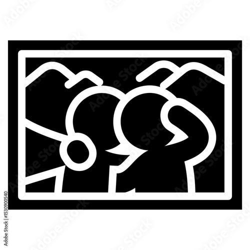 Taking a souvenir photo icon