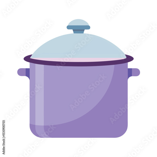 Simple and stylish illustration of a covered cooking pot for kitchen and culinary projects
