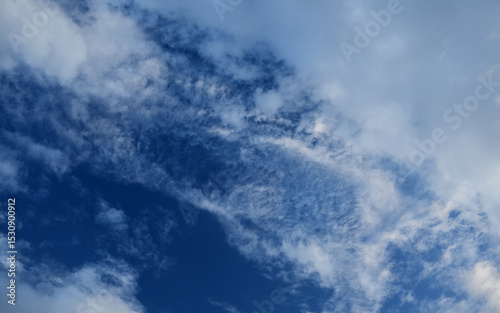 Weather and climate - detailed blue sky with clouds.
