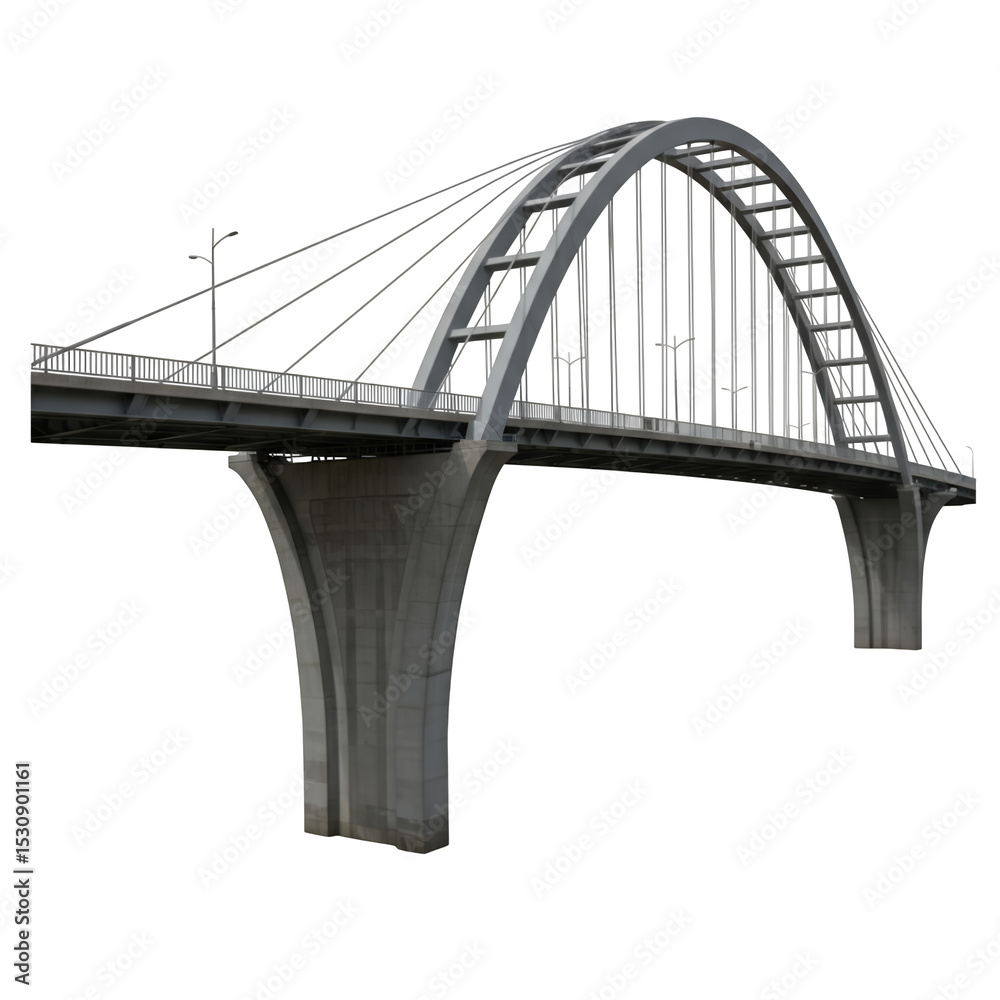 Obraz premium Modern Cable-Stayed Arch Bridge