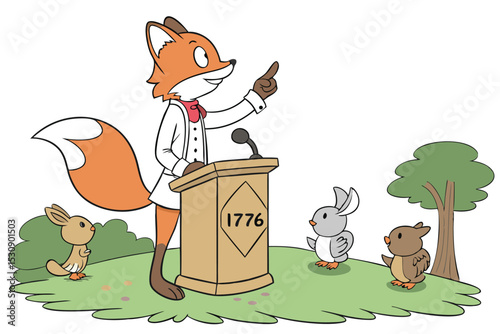 Foxy Orator: Patriotic Speech in Forest