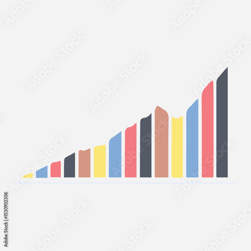 Colorful bar graph illustrating upward trend