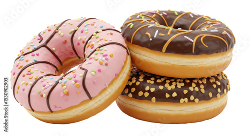 Fotografie Isolated stacked donuts
