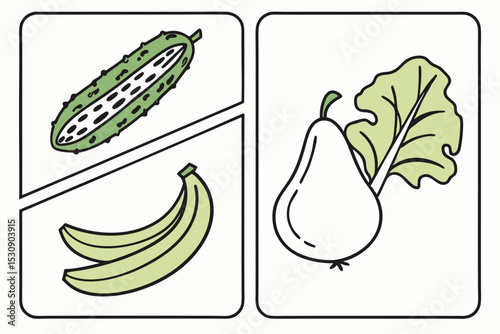 vegetable icon set cucumber line icon