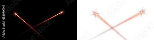 Vector laser security beam illustration with neon glow lines on transparent background – creative abstract light design element.