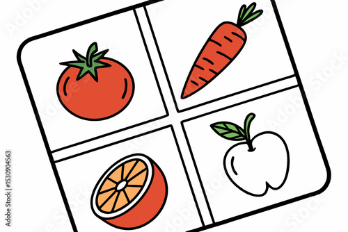 tomato carrot apple orange