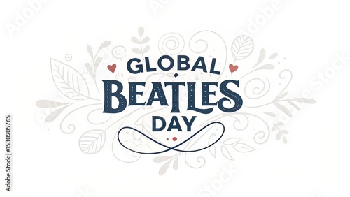 Global Beatles Day logo with floral design