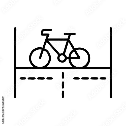 Bicycle lane and divider illustration for urban space concept  