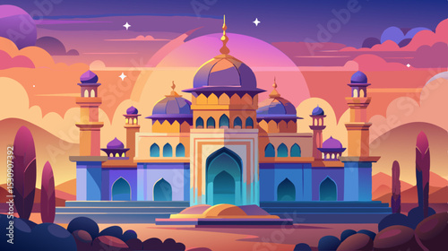taj mahal at sunset