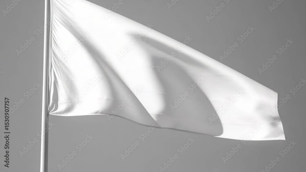 White flag with red cross on a pole, symbolizing aid and rescue services. White flag with red cross on a pole, symbolizing aid and rescue services.