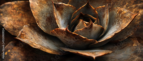 Close-up of a succulent with textured leaves. Applicable in botanical articles and interior design.