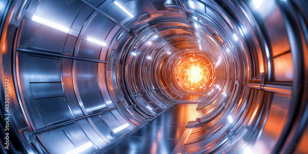 custom made wallpaper toronto digitalClose-up of advanced nuclear fusion reactor chamber, glowing plasma inside magnetic containment.