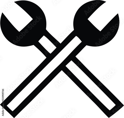 Crossed wrenches icon repair service symbol for maintenance and tools