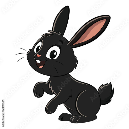 Cute cartoon rabbit holding a carrot in a spring-themed illustration