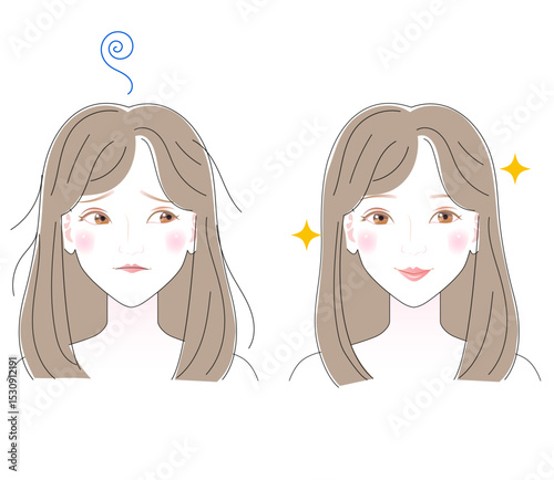 縮毛矯正の前と後