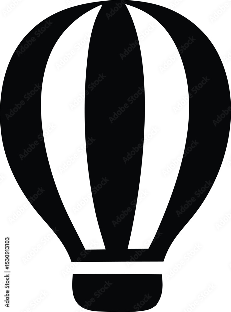 Obraz premium Black and white hot air balloon icon simple design graphic illustration