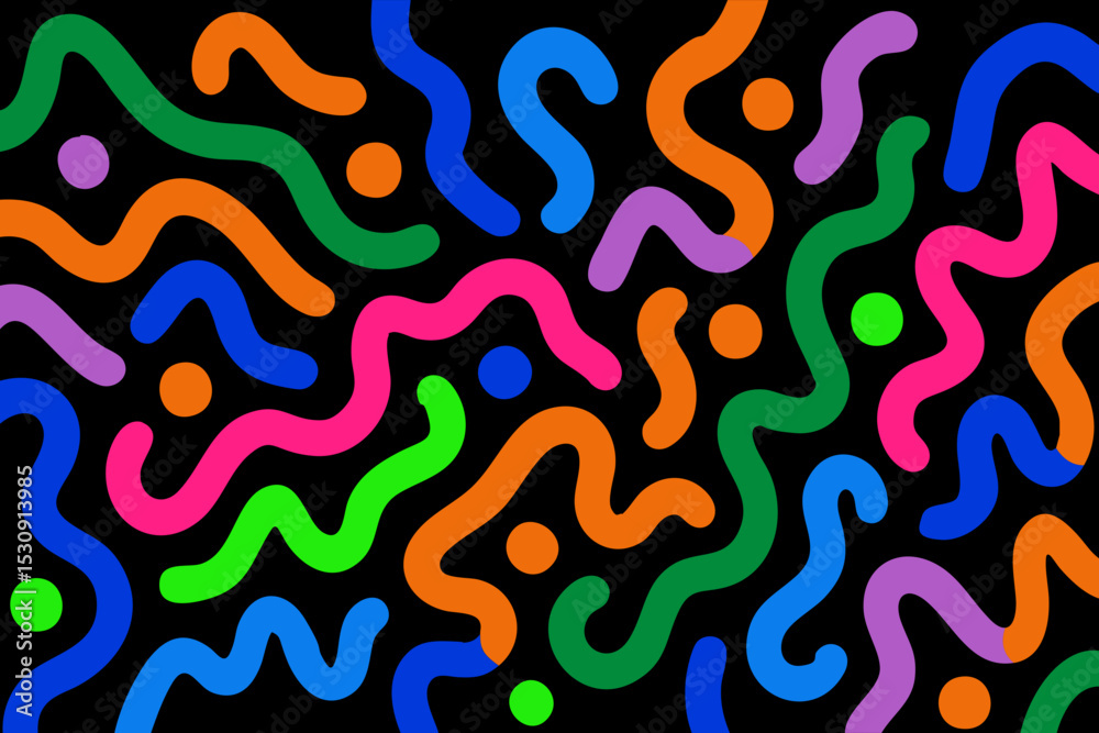 custom made wallpaper toronto digitalVibrant Wavy Lines and Dots Pattern