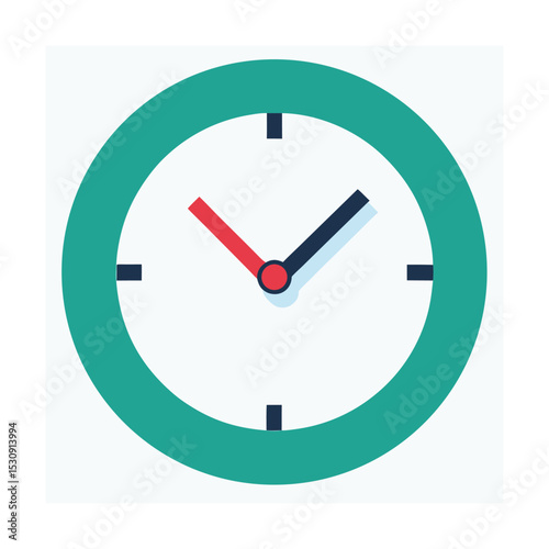 Colorful minimalist clock illustration depicting time management and punctuality concept for business and everyday life