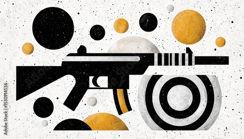 Abstract Rifle and Target Graphic Illustration