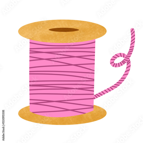 bobine de fil rose