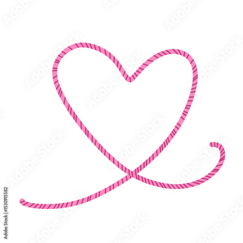 fil rose coeur