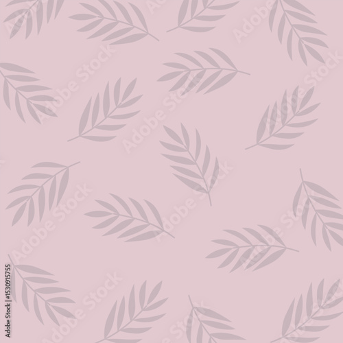 Vector pink  pattern with tropical leaves