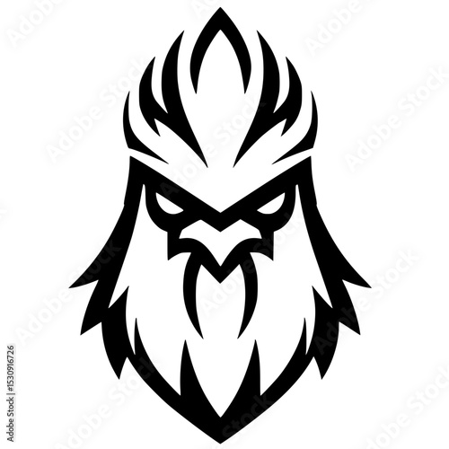 Silhouette of an angry rooster