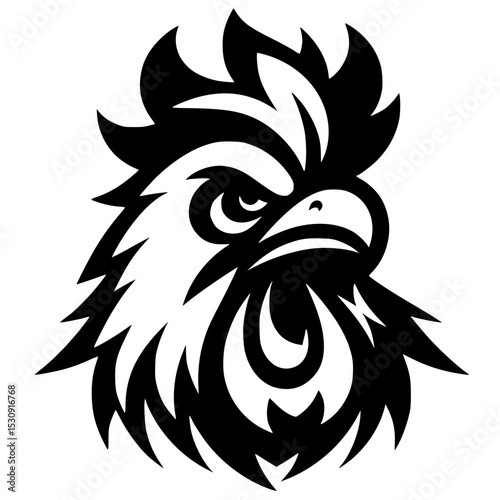 Silhouette of an angry rooster