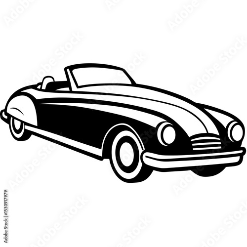Retro Speedster line art vector