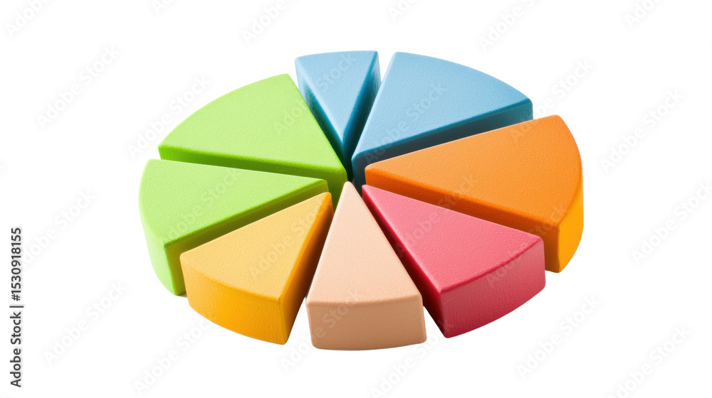 Obraz premium Vibrant and informative pie chart diagram displaying segmented data and statistics for business planning and decision making