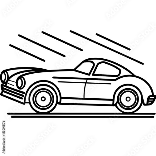 Retro Speedster line art vector