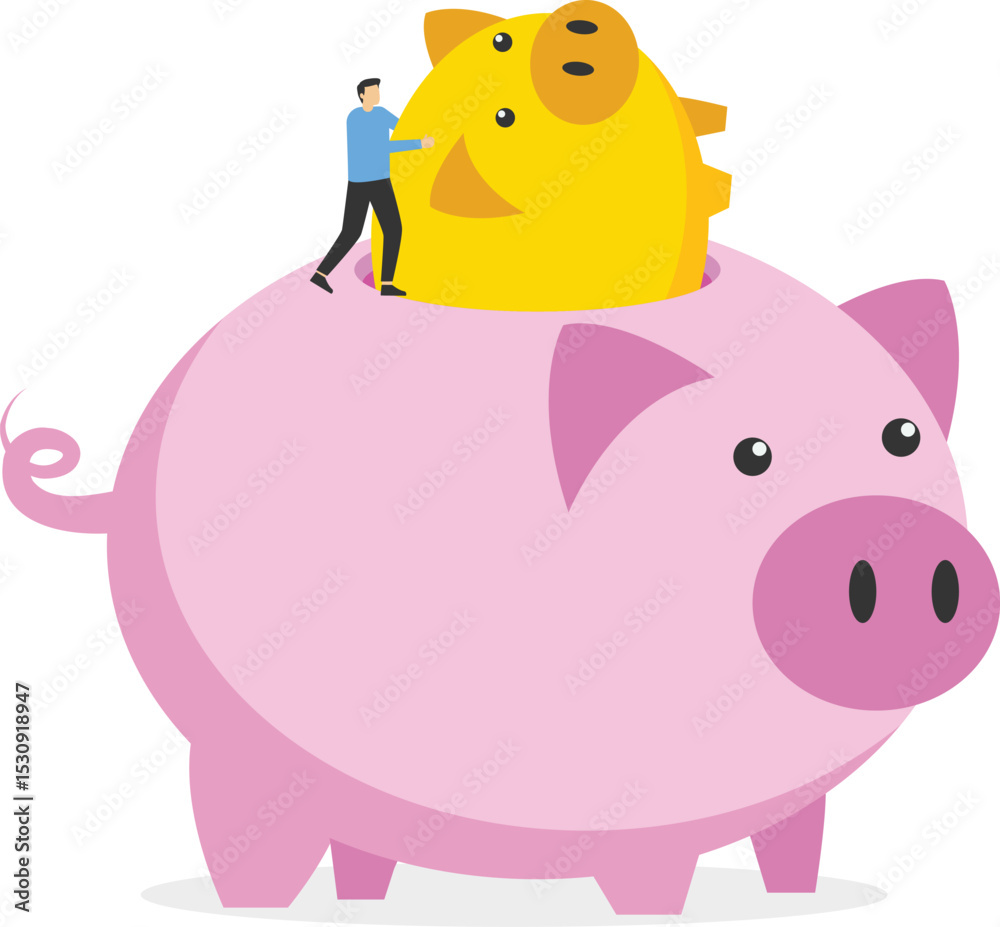 Fototapeta premium Smart investors, investment strategies, maximizing the benefits of business investments, making bigger profits, stock illustration