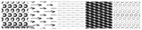 Set of seamless patterns with scribble smears