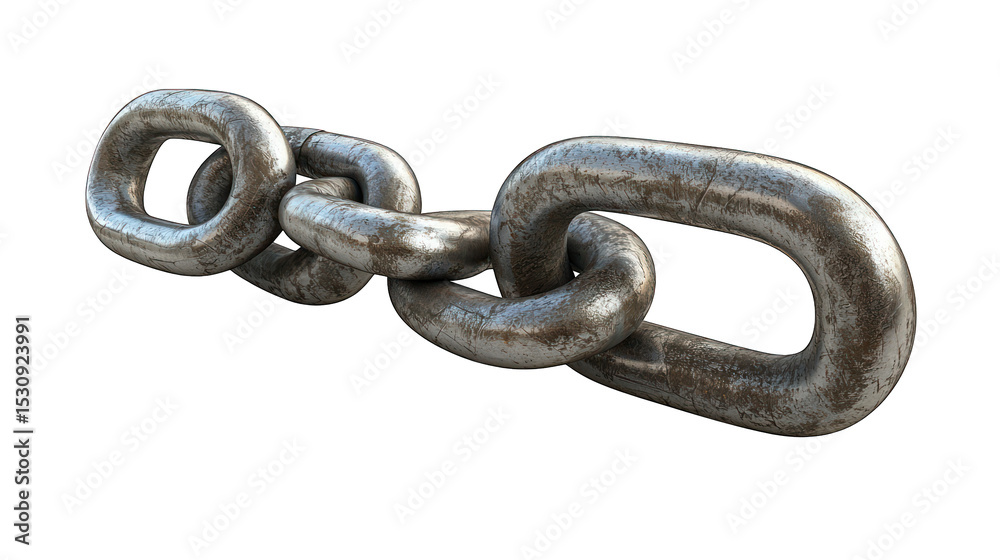 Obraz premium Rustic metal chain links on black. Detailed and textured