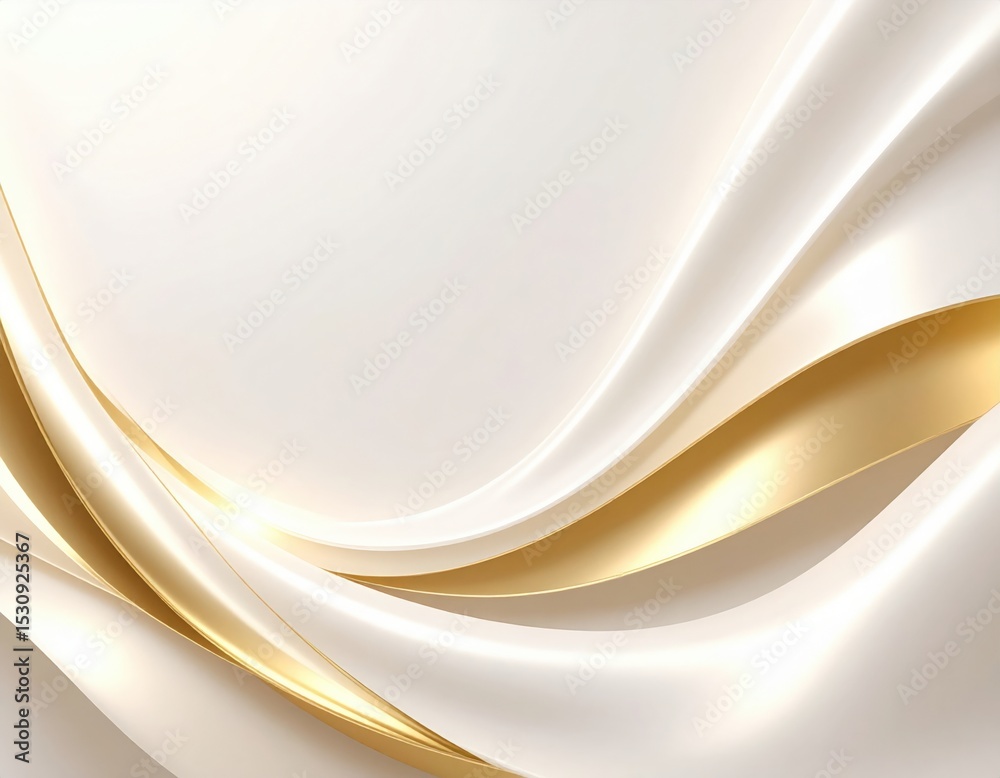 Obraz premium Elegant gold and white wave patterns digital background abstract design modern aesthetic creative concept