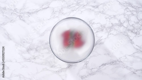 Washed and Dried Strawberries Stored Safely in a Glass Bowl