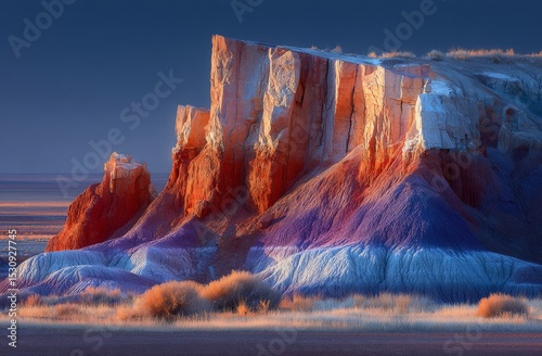 From Lacey Point, the Painted Desert unfolds as a breathtaking red landscape within Petrified Forest National Park, Arizona