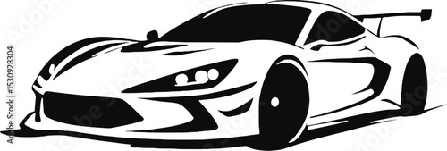 Vector logo car, racing icon, speed vehicle, Esport vector logo sports car side view, drift symbol, fast sticker automotive design

