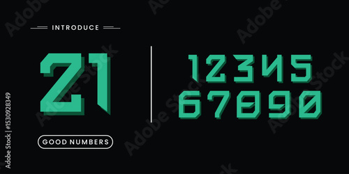 Tech beautiful elegant numerals. Vintage and old school retro typographic. Vector Illustration numbers.