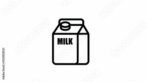 Milk Box Icon. Vector isolated editable black and white simple illustration of a milk box