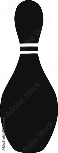 Vector logo bowling, pin icon, sport strike, Esport vector logo game side view, alley symbol, recreational sticker competition

