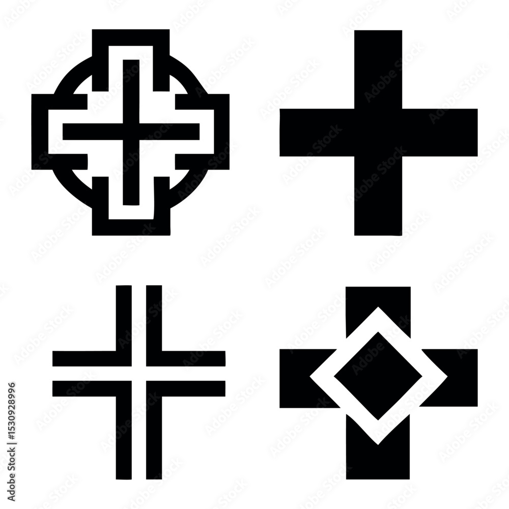 Obraz premium collection of four different cross symbols