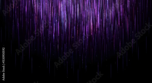 Abstract colorful soundwave lines on black background, digital music equalizer concept, vertical light bars with glowing particles