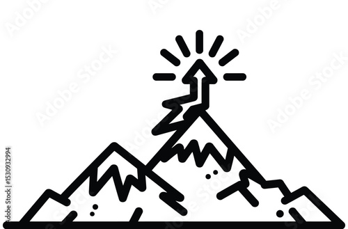 growth concept mountain icon vector illustration

