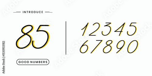Basic numbers vector simple geometry shapes' numerals. font alphabet vector illustrations.