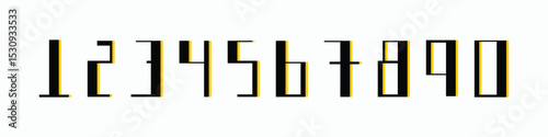 Custome numbers vector simple geometry shapes' numerals. font alphabet vector illustrations.