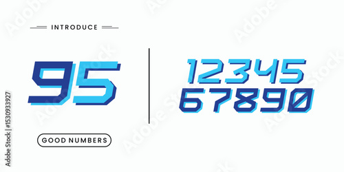 Tech beautiful elegant numerals. Vintage and old school retro typographic. Vector Illustration numbers.