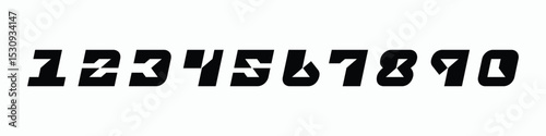 Tech beautiful elegant numerals. Vintage and old school retro typographic. Vector Illustration numbers.
