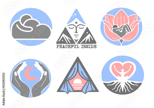 set of logos on the topic of mental health